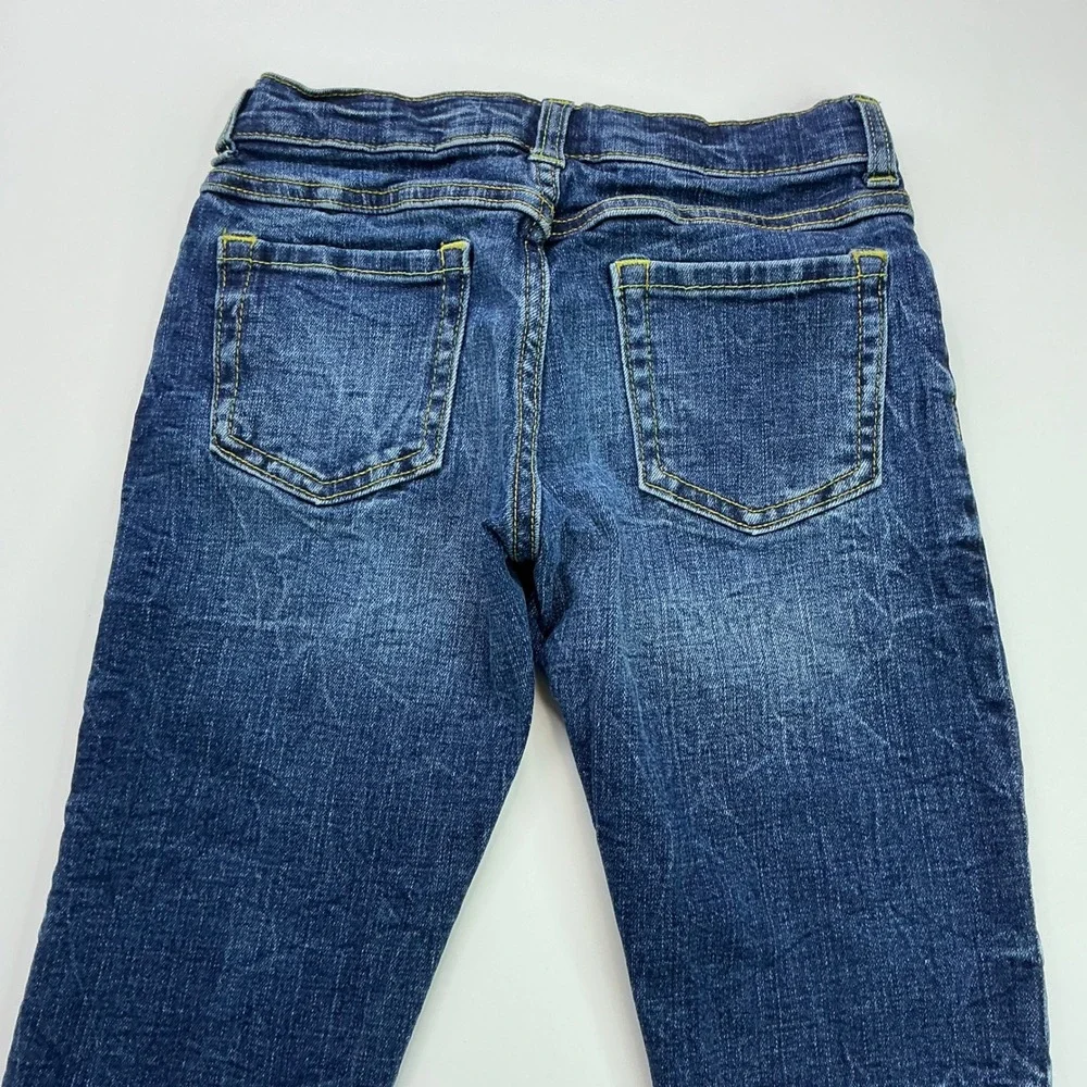 Gymboree Blue Girlfriend Jeans Kids Size 7 Adjustable Waist Dark Wash Stretch
